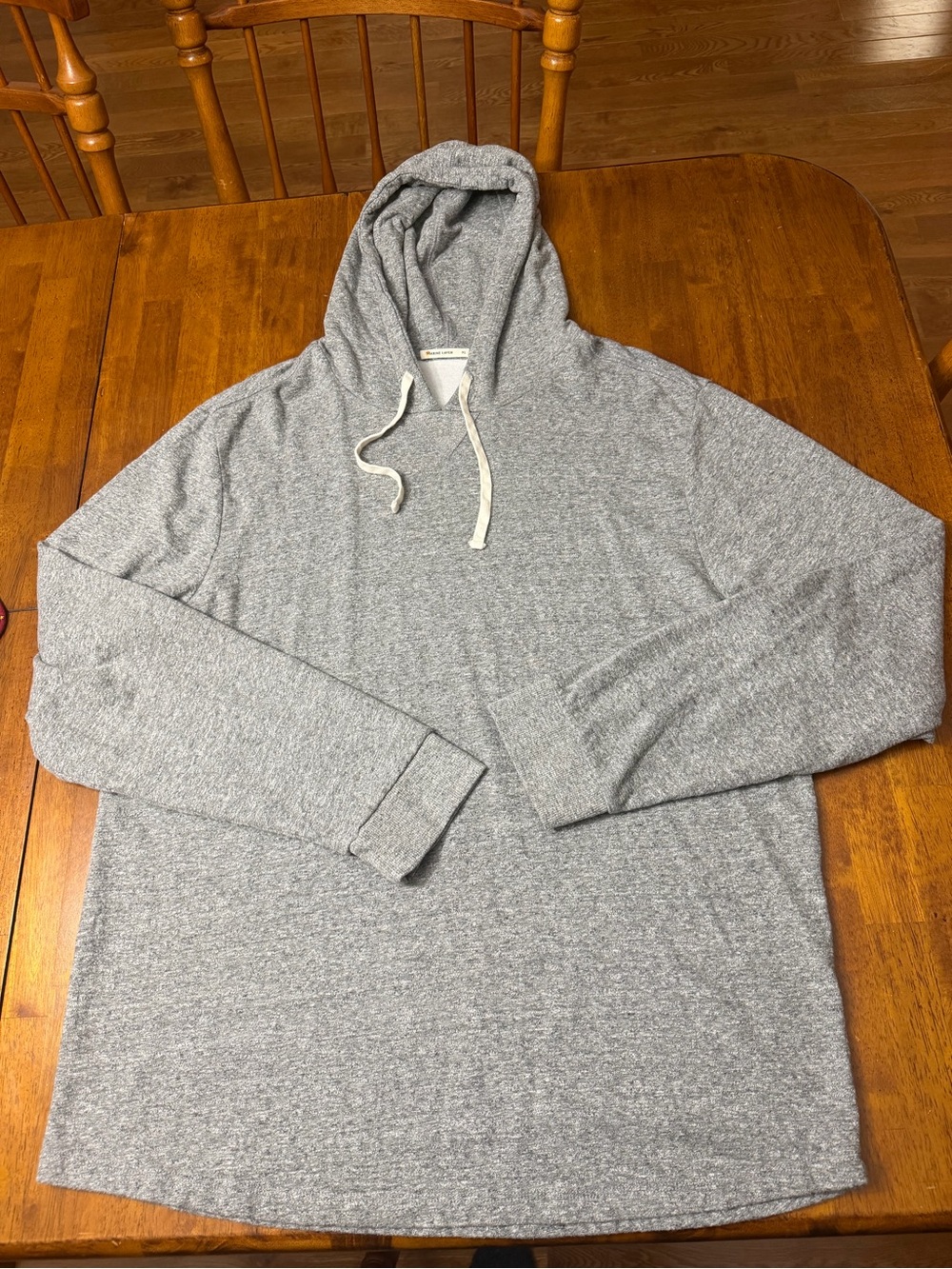 Worn 1x Marine Layer DK Pullover Hoodie Mens XL Heather Gray Soft Stretch